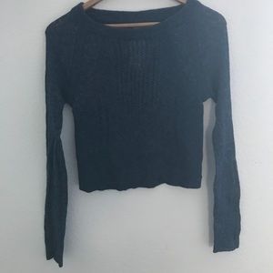 Free People navy cropped sweater
